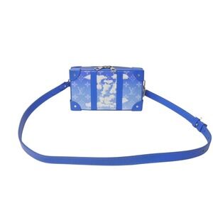 LOUIS VUITTON Soft Trunk Wallet Shoulder Bag Monogram Clouds Blue Leather